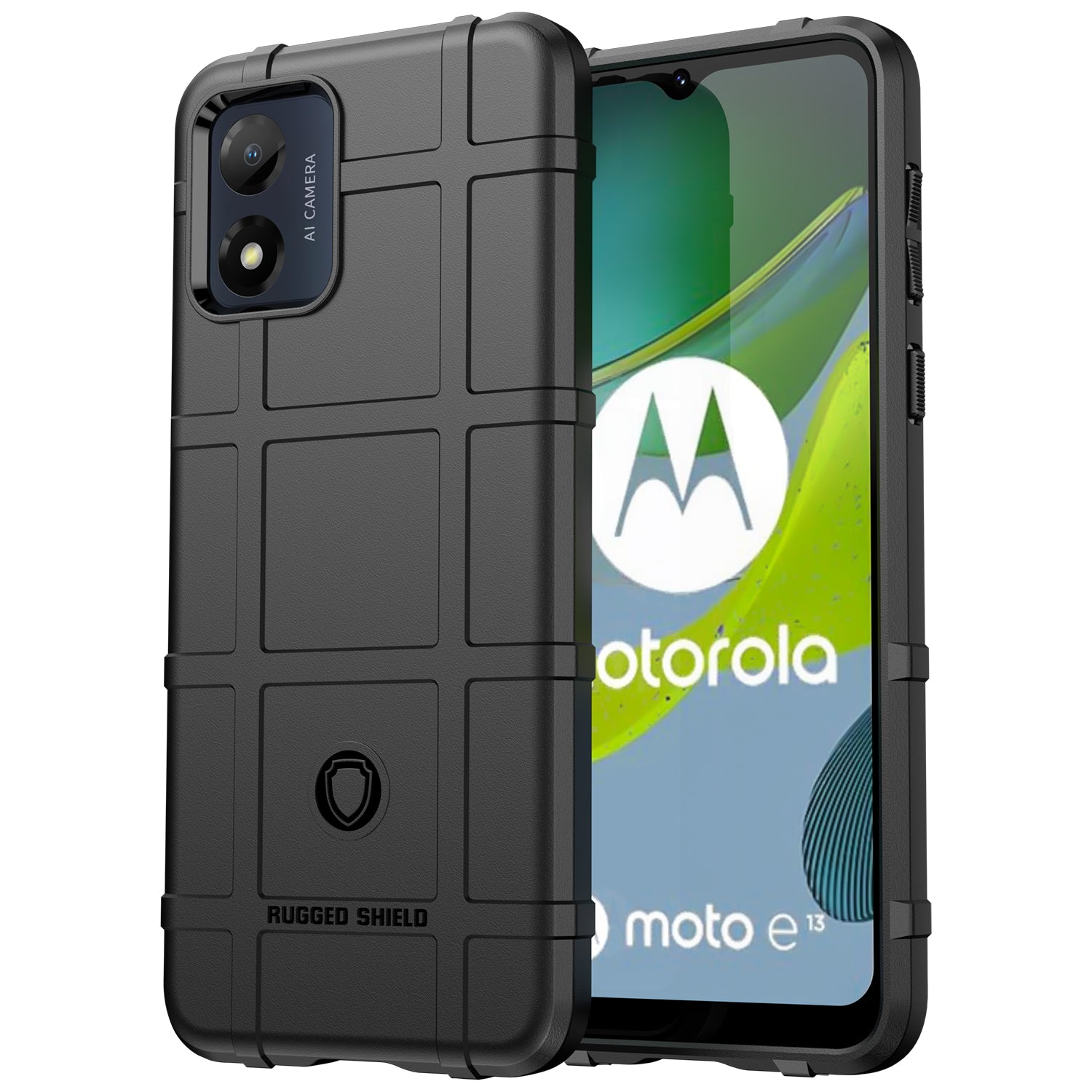 For Motorola Moto E13 4G Rugged Square Grid Texture Cell Phone Case Shockproof Soft TPU Phone Cover For Motorola Moto E13 4G Rugged Square Grid Texture Cell Phone Case Shockproof Soft TPU Phone Cover